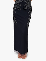 Adrianna Papell Black Studio Petite Beaded Column Long Dress - Image 5 of 6