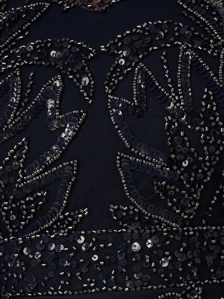 Adrianna Papell Black Studio Petite Beaded Column Long Dress - Image 6 of 6