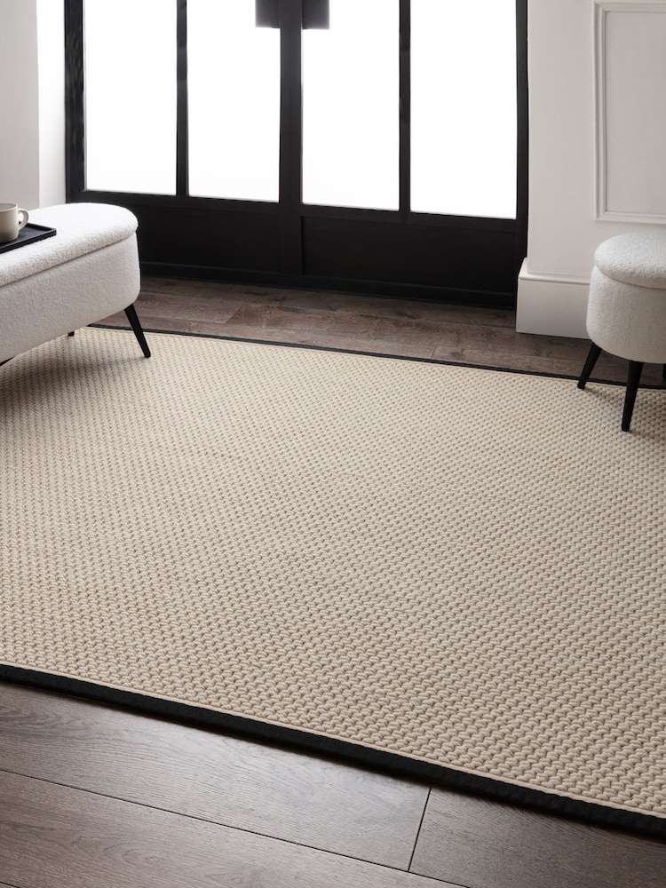Asiatic Rugs Charcoal Cream Korra Double Loop Rug - Image 1 of 6