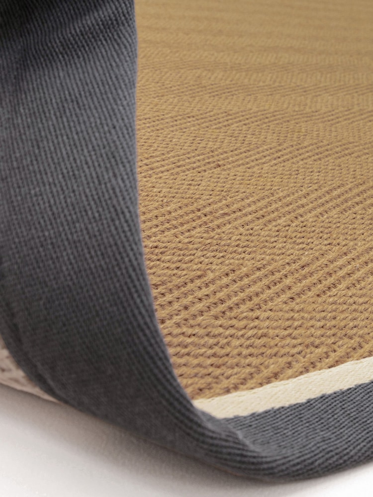 Asiatic Rugs Slate Cream Bordo Herringbone Jute Rug - Image 7 of 7