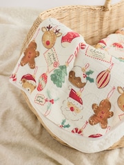 Christmas Bauble Character Muslin Fleece Baby Blanket - Image 2 of 5