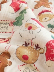 Christmas Bauble Character Muslin Fleece Baby Blanket - Image 4 of 5