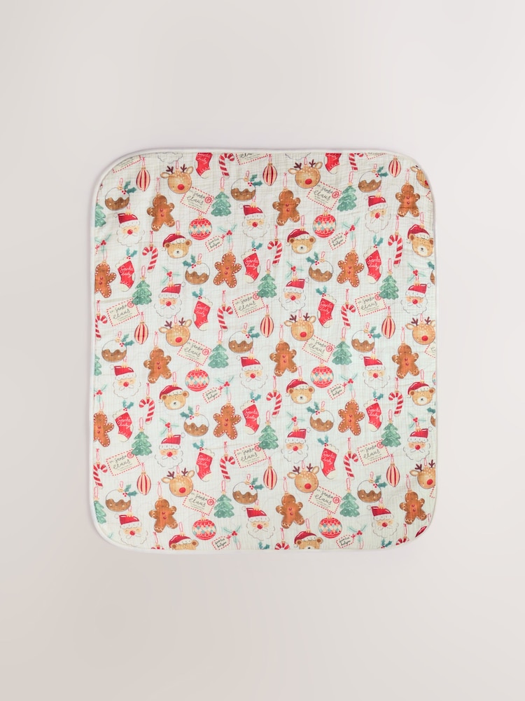 Christmas Bauble Character Muslin Fleece Baby Blanket - Image 5 of 5