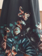 B by Ted Baker Teal Blue Textured Satin Slip Nightie - Image 5 of 6