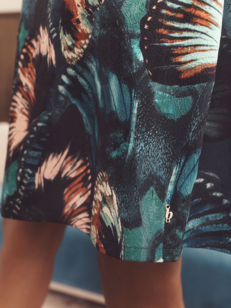 B by Ted Baker Teal Blue Textured Satin Slip Nightie - Image 6 of 6