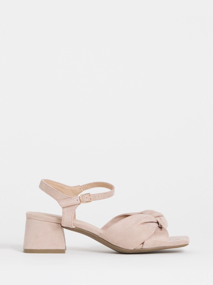 JD Williams Pink Wide Fit Twist Upper Block Sandals - Image 2 of 4 JD Williams Pink Wide Fit Twist Upper Block Sandals - Image 2 of 4