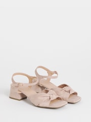 JD Williams Pink Wide Fit Twist Upper Block Sandals - Image 3 of 4
