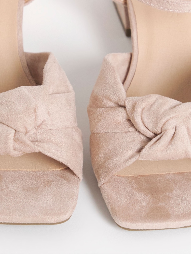 JD Williams Pink Wide Fit Twist Upper Block Sandals - Image 4 of 4 JD Williams Pink Wide Fit Twist Upper Block Sandals - Image 4 of 4