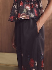 B by Ted Baker Cream Floral Satin Cami Balloon Trousers Pyjamas - Image 4 of 8