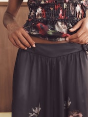 B by Ted Baker Cream Floral Satin Cami Balloon Trousers Pyjamas - Image 5 of 8