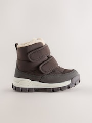 朱古力啡色 - Warm Lined Touch Fastening Walking Boots - 圖片 2/7