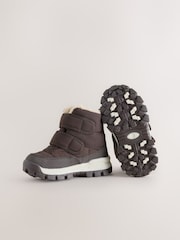 朱古力啡色 - Warm Lined Touch Fastening Walking Boots - 圖片 3/7