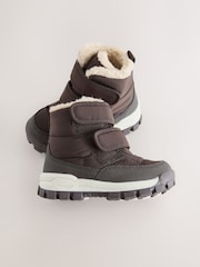 朱古力啡色 - Warm Lined Touch Fastening Walking Boots - 圖片 4/7