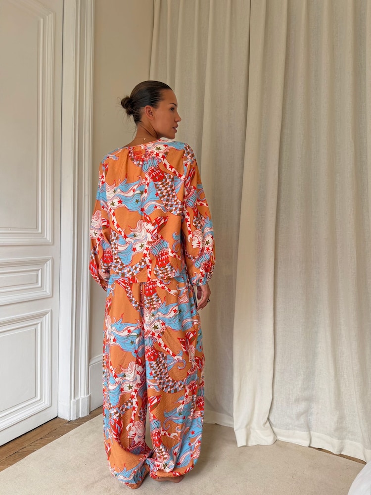 Never Fully Dressed Orange Mermaid Balloon Trousers Pyjamas - Image 2 of 12 Never Fully Dressed Orange Mermaid Balloon Trousers Pyjamas - Image 2 of 12