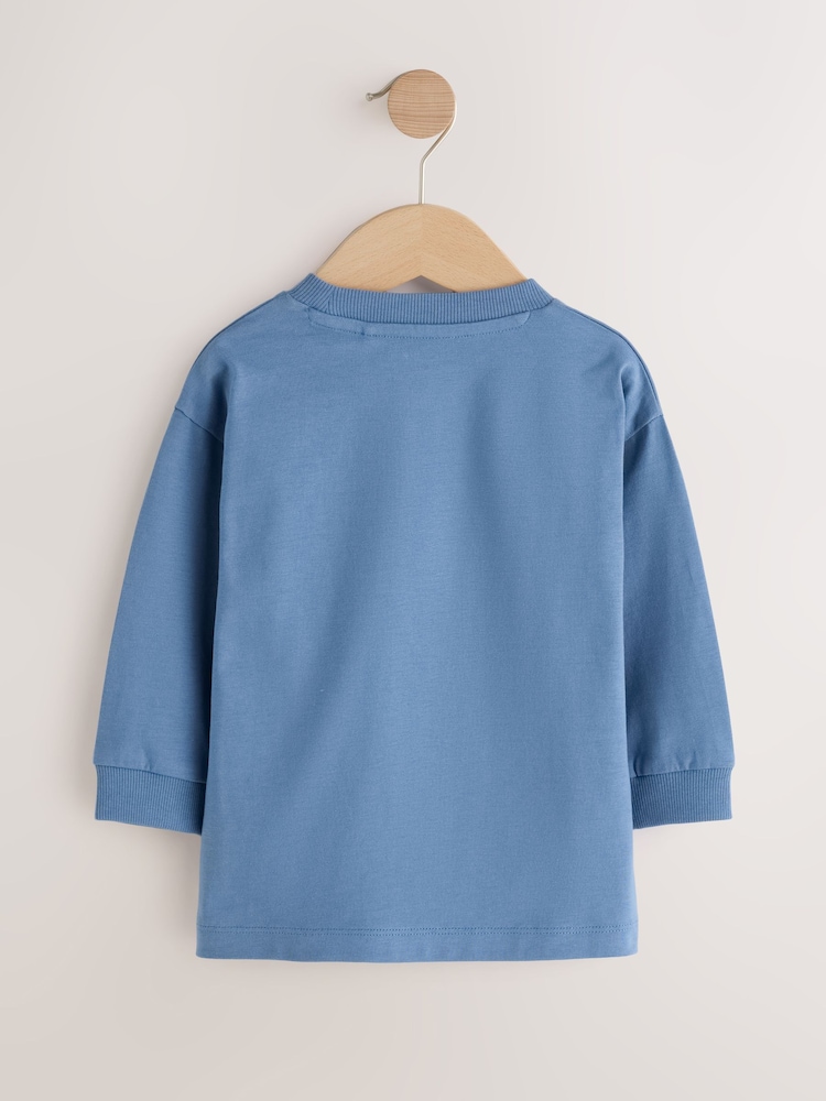 Blue Capybara in Space Long Sleeve Graphic T-Shirt (3mths-7yrs) - Image 2 of 4