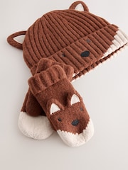 Orange Fox Character - Hat and Gloves Set 2 Piece (3mths-6yrs) - Afbeelding 3 van 4