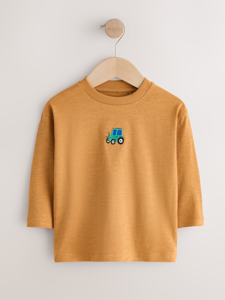 Žuti traktor - Long Sleeve Embroidered T-Shirt (3mths-7yrs) - Slika 1 od 4 Žuti traktor - Long Sleeve Embroidered T-Shirt (3mths-7yrs) - Slika 1 od 4