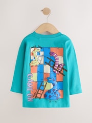 Serpents et échelles bleu sarcelle - T-shirt graphique à manches longues (3mois-10ans) - Image 5 de 7