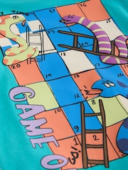 Serpents et échelles bleu sarcelle - T-shirt graphique à manches longues (3mois-10ans) - Image 7 de 7