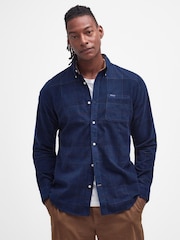 Barbour® Navy Blair Tartan Cord Shirt - Image 1 of 9