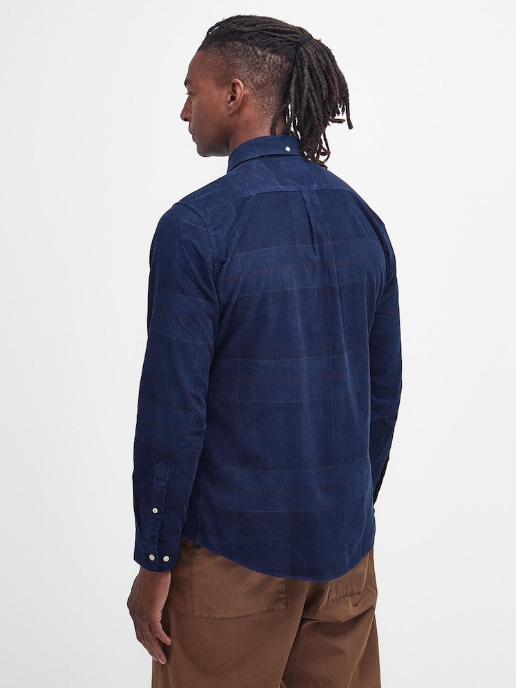 Barbour® Navy Blair Tartan Cord Shirt - Image 2 of 9