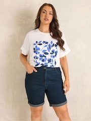 Evans Blue Denim Shorts - Image 1 of 5