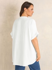 Evans White Short Sleeve Airflow Blouse - Image 2 of 5