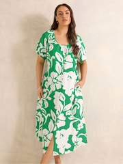 Evans Green Printed Swing Dress - Image 1 of 5