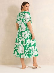 Evans Green Printed Swing Dress - Image 3 of 5