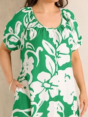 Evans Green Printed Swing Dress - Image 4 of 5