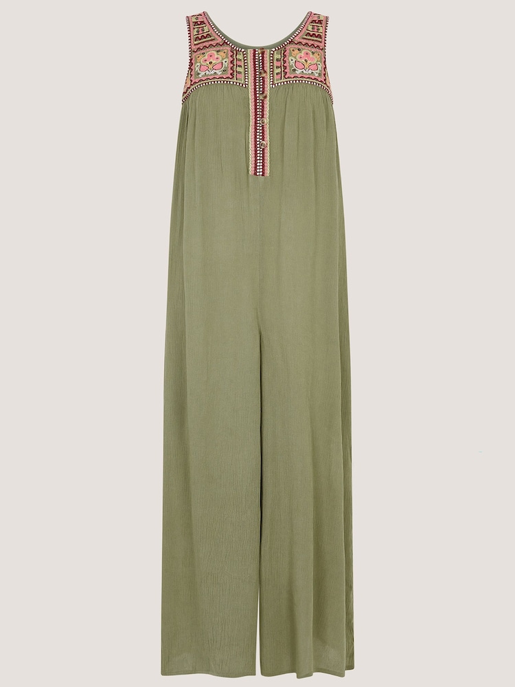 Monsoon Green Lidia Embroidered Jumpsuit - Image 5 of 5