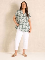 Evans White Cropped Straight Leg Jeans - Image 1 of 5