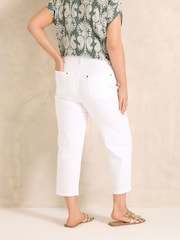 Evans White Cropped Straight Leg Jeans - Image 3 of 5