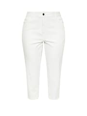 Evans White Cropped Straight Leg Jeans - Image 5 of 5