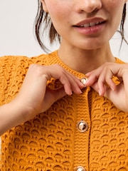 Monsoon Yellow Sarna Textured Knit Cardigan - Image 4 of 5