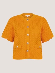 Monsoon Yellow Sarna Textured Knit Cardigan - Image 5 of 5