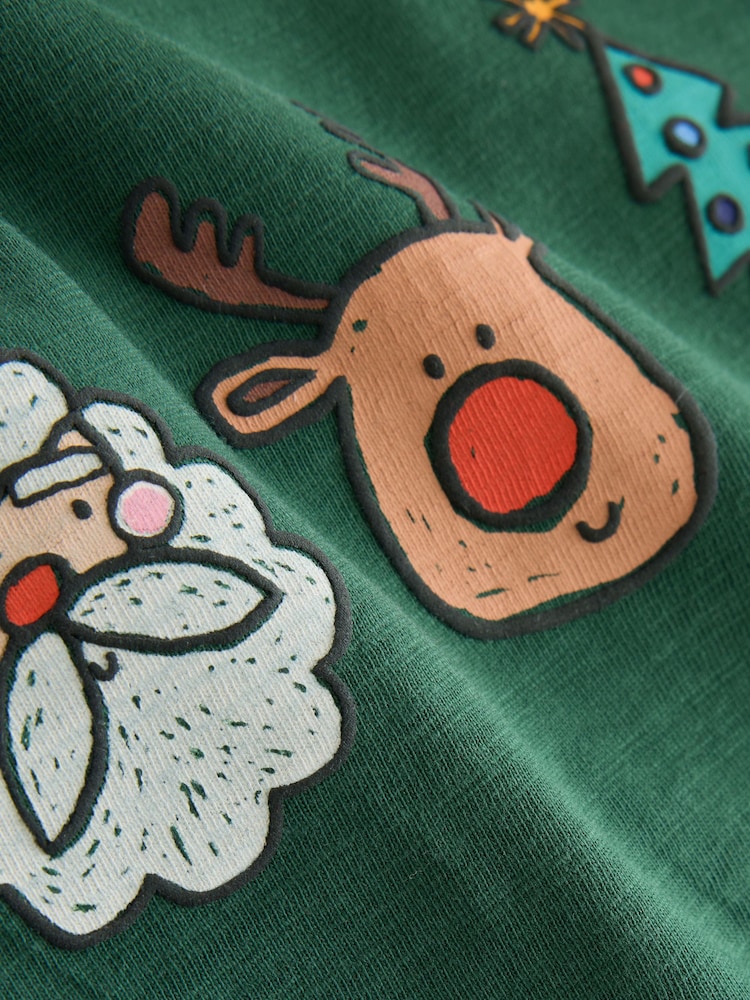 Navy/Red Long Sleeve Christmas T-Shirts 3 Pack (3mths-7yrs) - Image 7 of 7