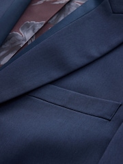 bleu vif - Slim Fit Satin Lapel Insert Tuxedo Suit Jacket - Image 10 de 13