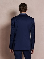 bleu vif - Slim Fit Satin Lapel Insert Tuxedo Suit Jacket - Image 5 de 13