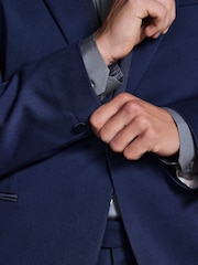 bleu vif - Slim Fit Satin Lapel Insert Tuxedo Suit Jacket - Image 7 de 13