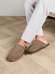Totes Brown Isotoner Real Suede Mules - Image 1 of 4