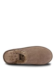Totes Brown Isotoner Real Suede Mules - Image 3 of 4