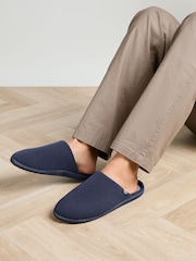Totes Blue Isotoner Ribbed Mule Slippers - Image 1 of 4