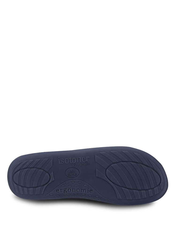 Totes Blue Isotoner Ribbed Mule Slippers - Image 4 of 4