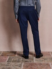 Bright Blue Slim Fit Tuxedo Suit Trousers - Image 3 of 5