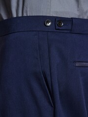 Bright Blue Slim Fit Tuxedo Suit Trousers - Image 5 of 5