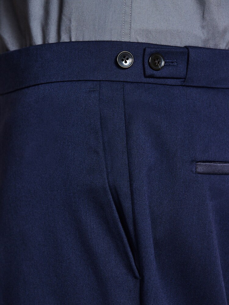 Bright Blue Slim Fit Tuxedo Suit Trousers - Image 5 of 5