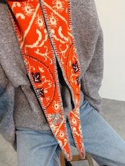 Never Fully Dressed Red Bandana Knit Hooded Scarf - Image 4 of 4