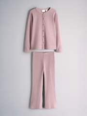 The Set Soft Touch Rib Button Through Cardigan and Leggings Set - Imagem 1 de 5