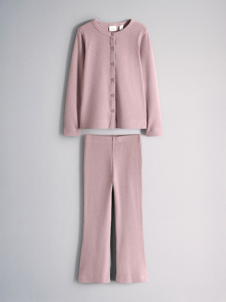 The Set Soft Touch Rib Button Through Cardigan and Leggings Set - Imagem 1 de 5 The Set Soft Touch Rib Button Through Cardigan and Leggings Set - Imagem 1 de 5